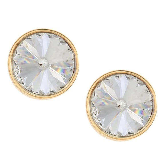 LES BERNARD • Vintage Crystal Clear Reflecting Pool Earrings - Picture 1 of 4